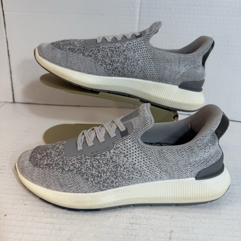 Peter Millar Shoes Sneaker Gray White Mens SZ 9 Hyperlight Apollo MA21EF11‎ EUC